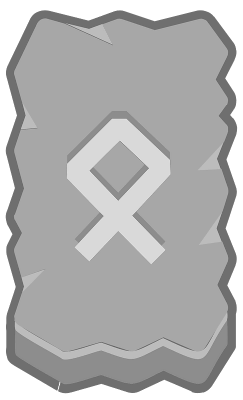 Grey rough rectangle outlined rune