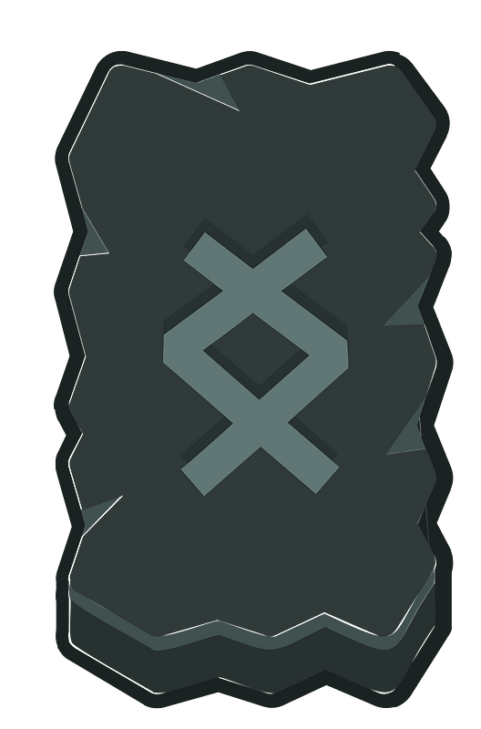 Black rough rectangle outlined rune
