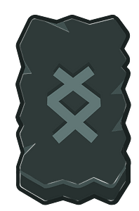 Black rough rectangle outlined rune
