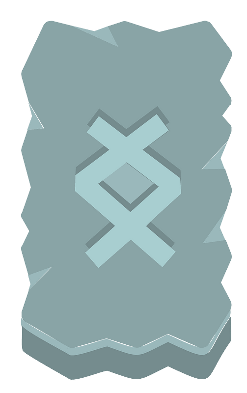 Blue rough rectangle rune