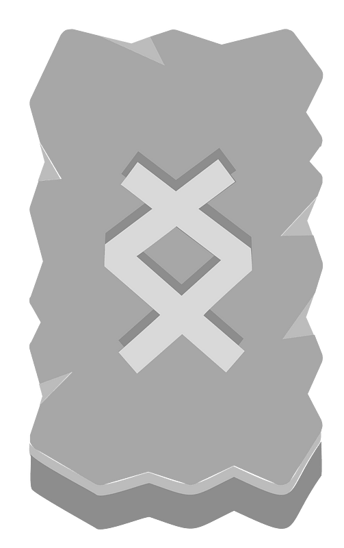 Grey rough rectangle rune