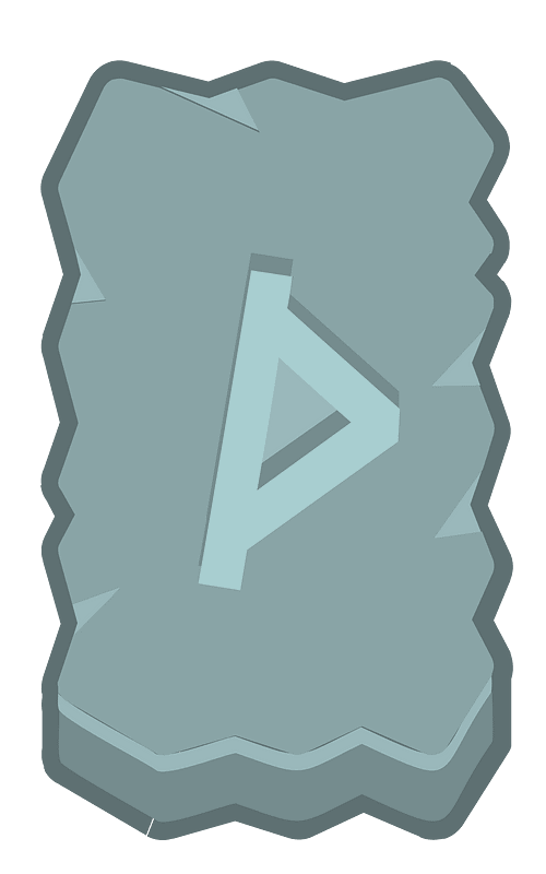 Blue rough rectangle outlined rune