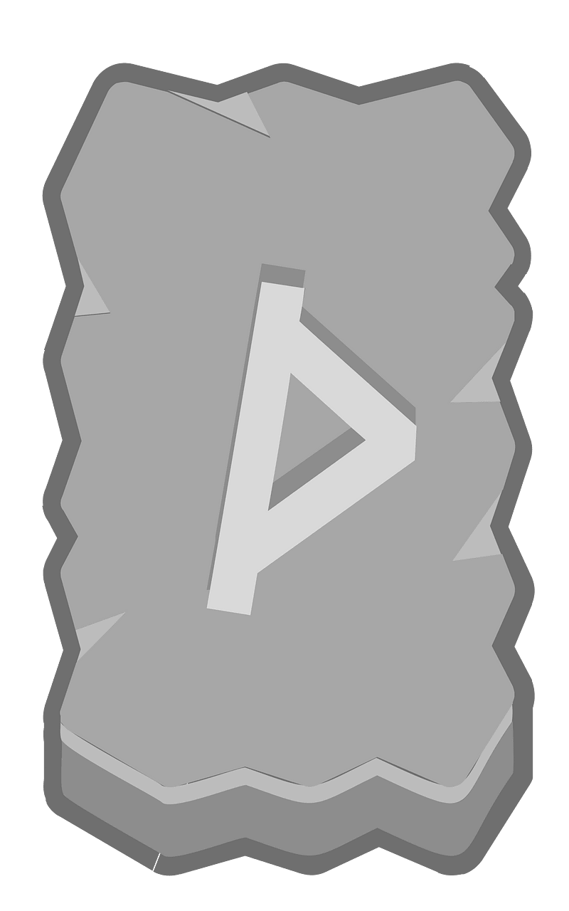 Grey rough rectangle outlined rune