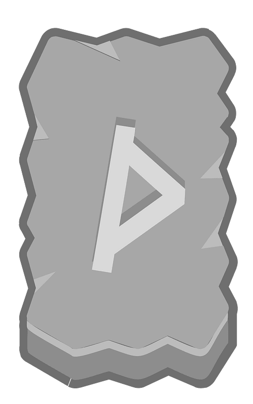 Grey rough rectangle outlined rune