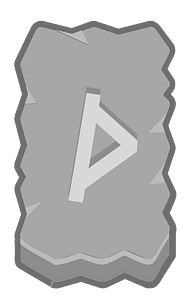 Grey rough rectangle outlined rune