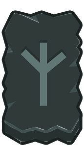 Black rough rectangle outlined rune
