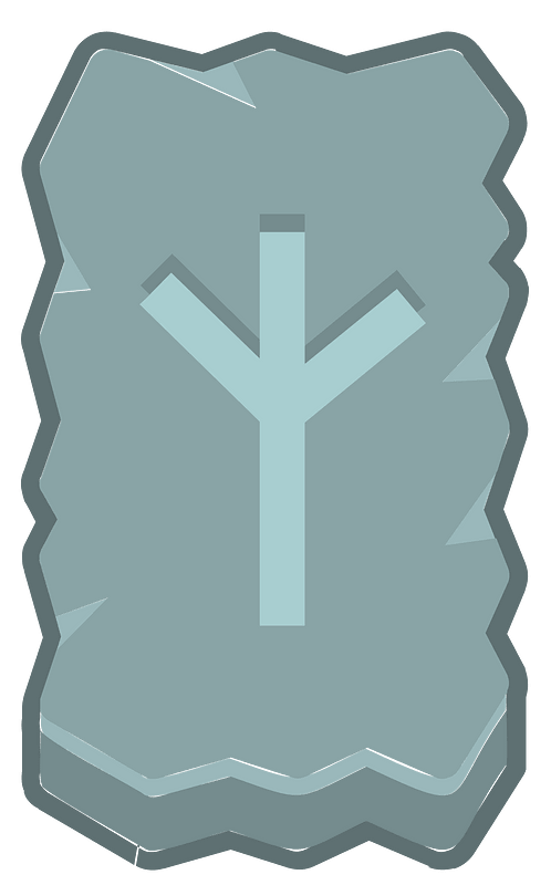 Blue rough rectangle outlined rune