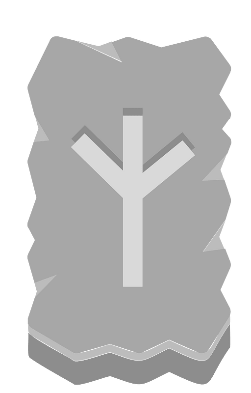 Grey rough rectangle rune