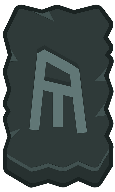 Black rough rectangle outlined rune