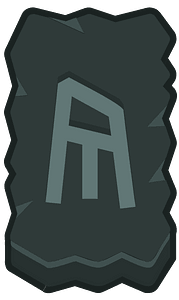 Black rough rectangle outlined rune