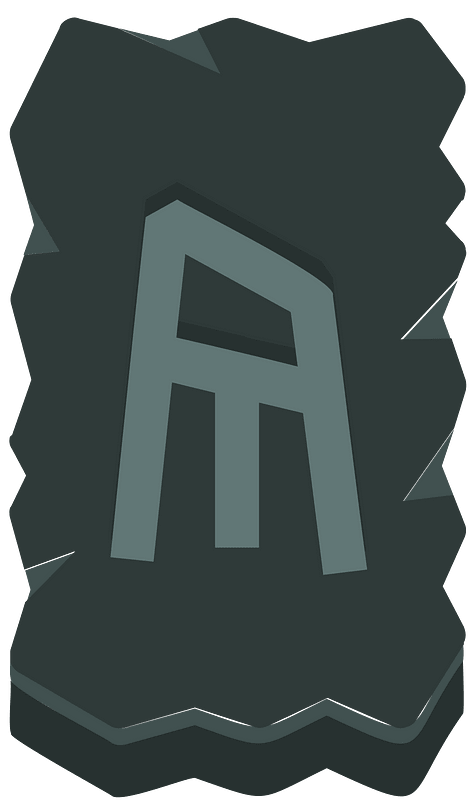 Black rough rectangle rune