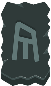 Black rough rectangle rune