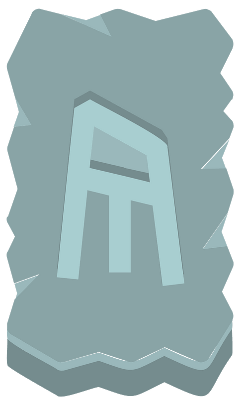 Blue rough rectangle rune