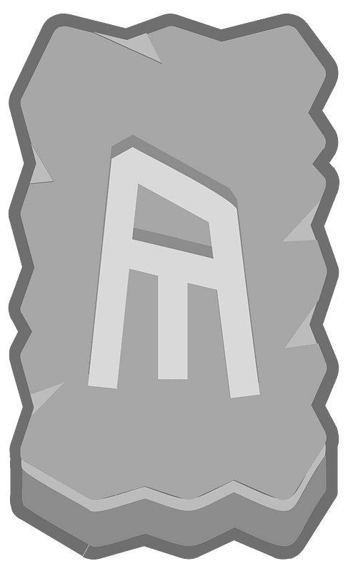 Grey rough rectangle outlined rune