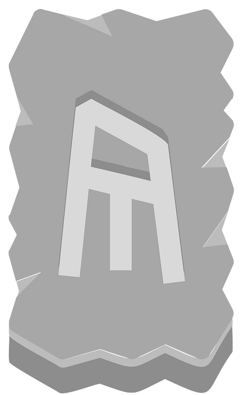 Grey rough rectangle rune