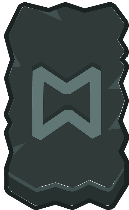 Black rough rectangle outlined rune