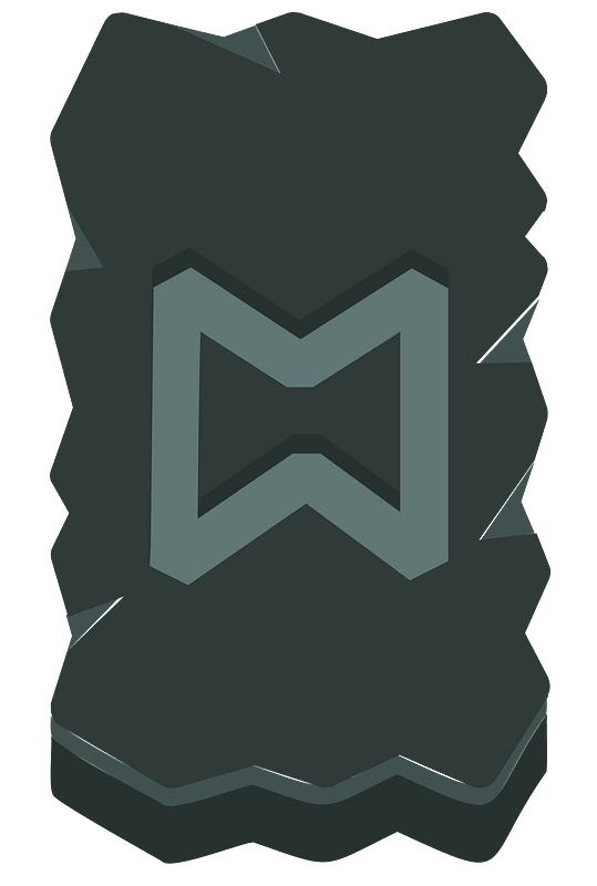 Black rough rectangle rune