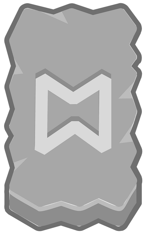 Grey rough rectangle outlined rune