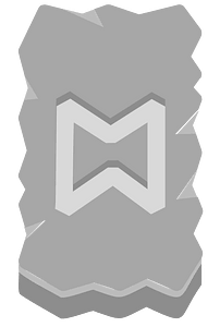 Grey rough rectangle rune