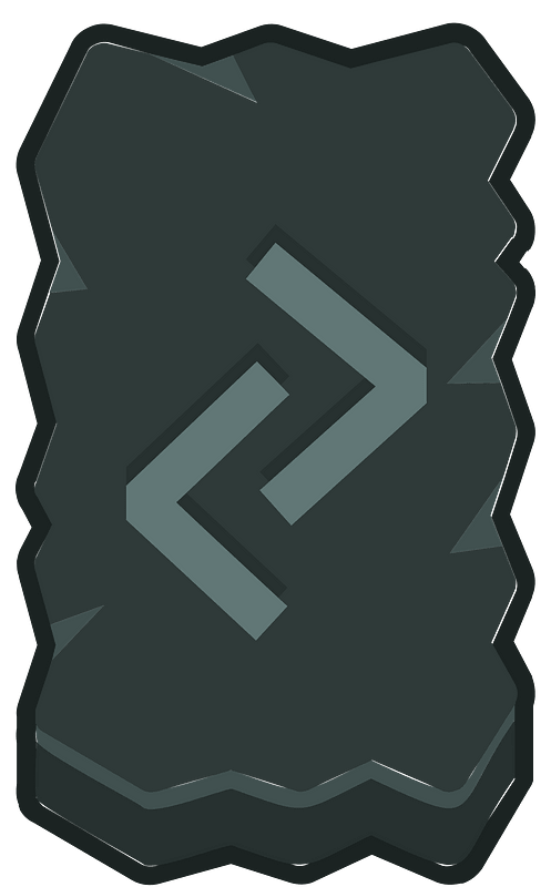 Black rough rectangle outlined rune