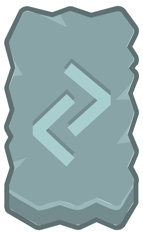 Blue rough rectangle outlined rune