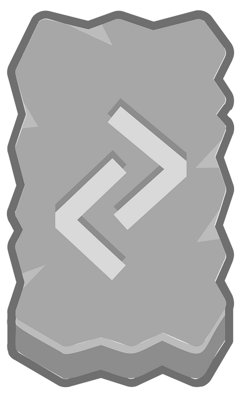 Grey rough rectangle outlined rune