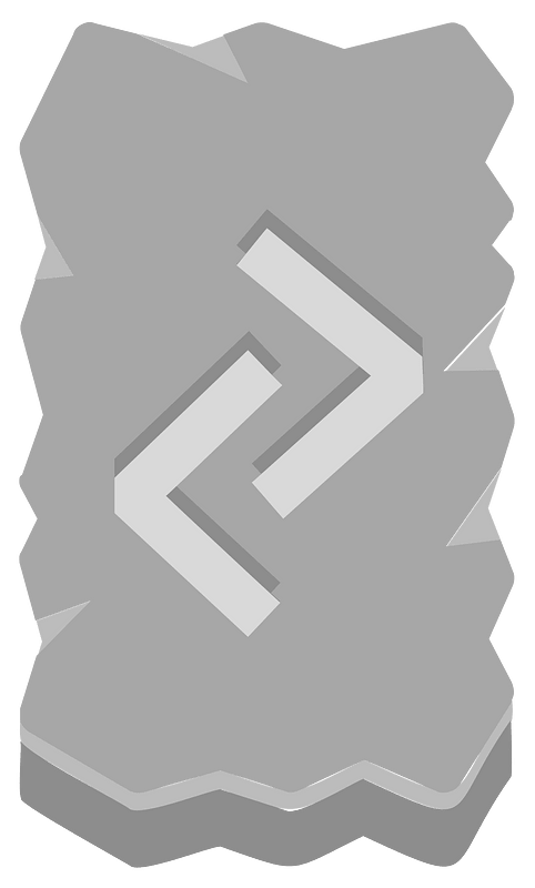 Grey rough rectangle rune