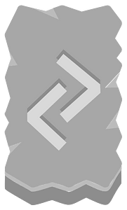 Grey rough rectangle rune