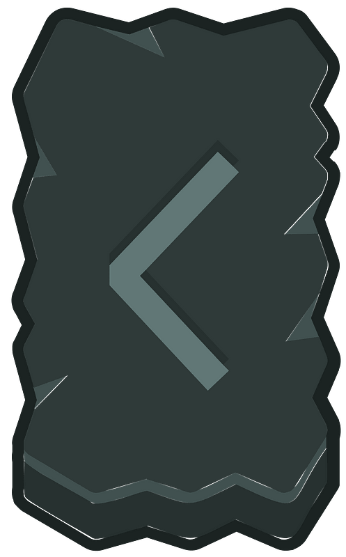 Black rough rectangle outlined rune