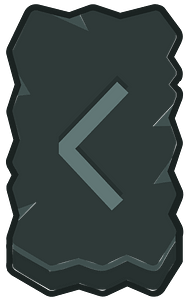 Black rough rectangle outlined rune