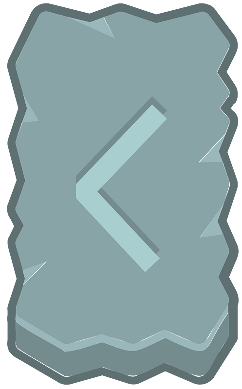Blue rough rectangle outlined rune