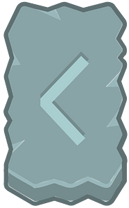 Blue rough rectangle outlined rune