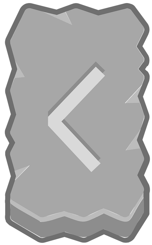 Grey rough rectangle outlined rune