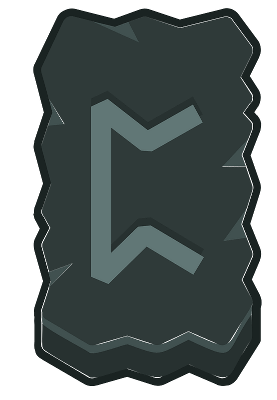 Black rough rectangle outlined rune