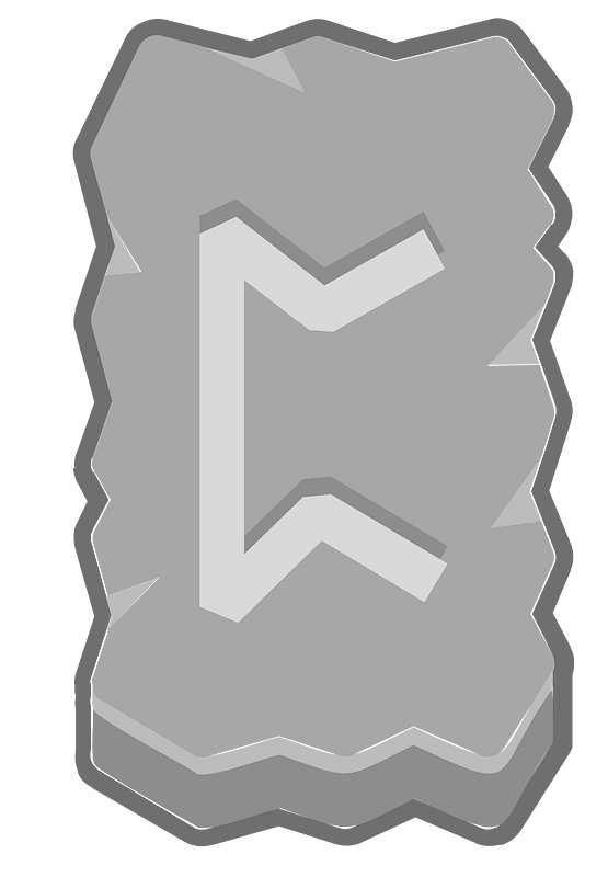 Grey rough rectangle outlined rune
