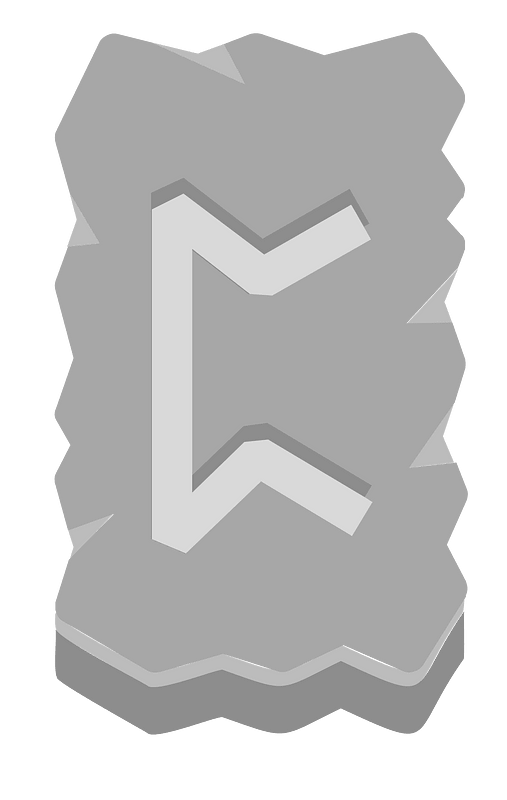 Grey rough rectangle rune