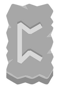Grey rough rectangle rune