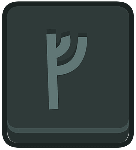 Black square outlined runes