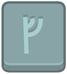 Blue square outlined runes