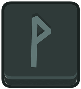 Black square outlined runes