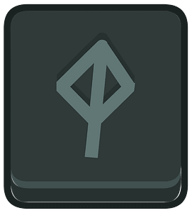Black square outlined runes