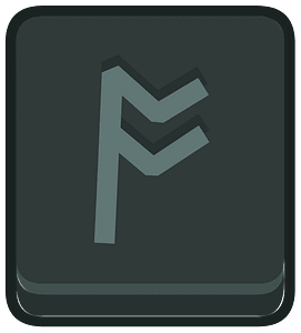 Black square outlined runes