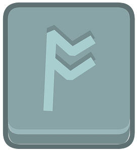 Blue square outlined runes