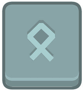 Blue square outlined runes