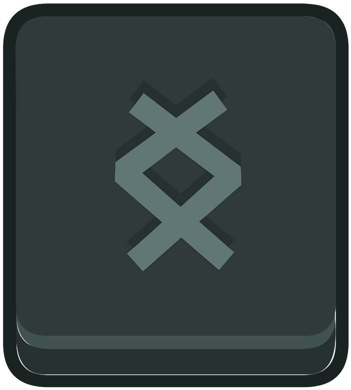 Black square outlined runes