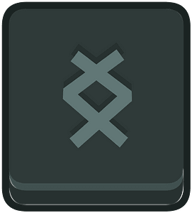 Black square outlined runes