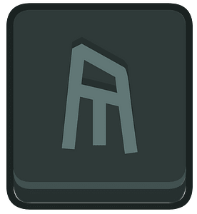 Black square outlined runes