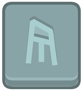 Blue square outlined runes