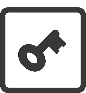 Square dark line ui button 05-09 key