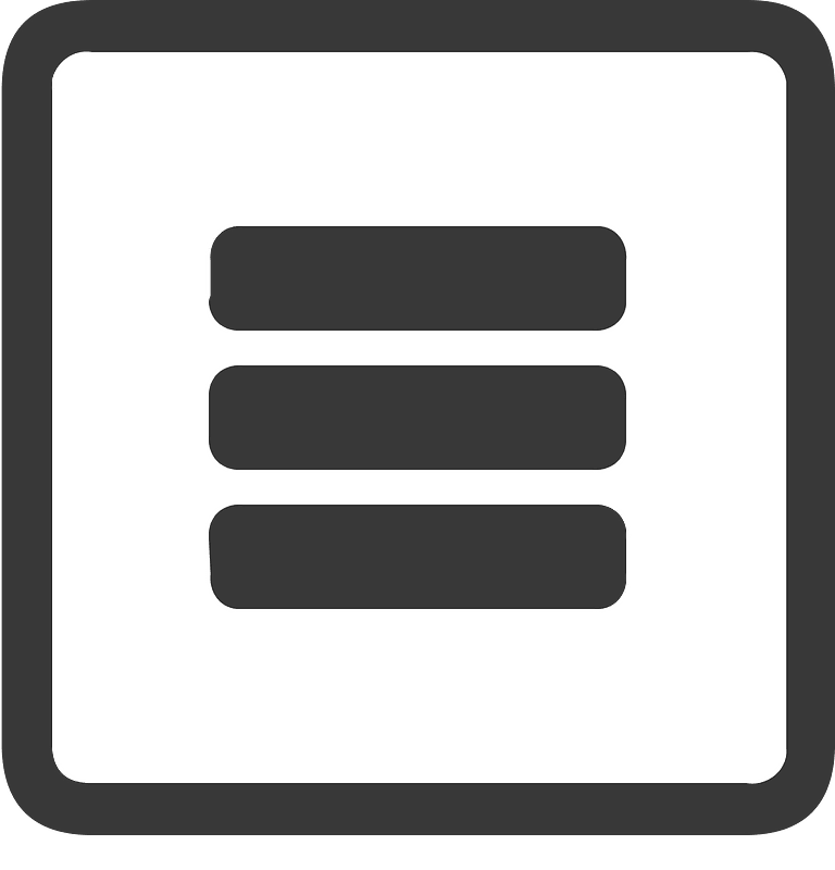 Square dark line ui button 05-28 menu